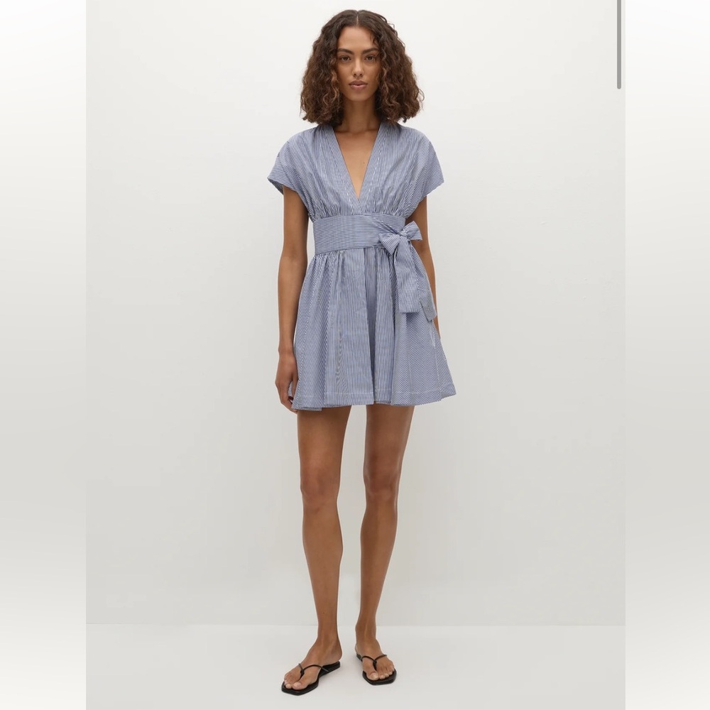 Faithfull the Brand Lova Mini Dress Helle Stripe Vintage Navy